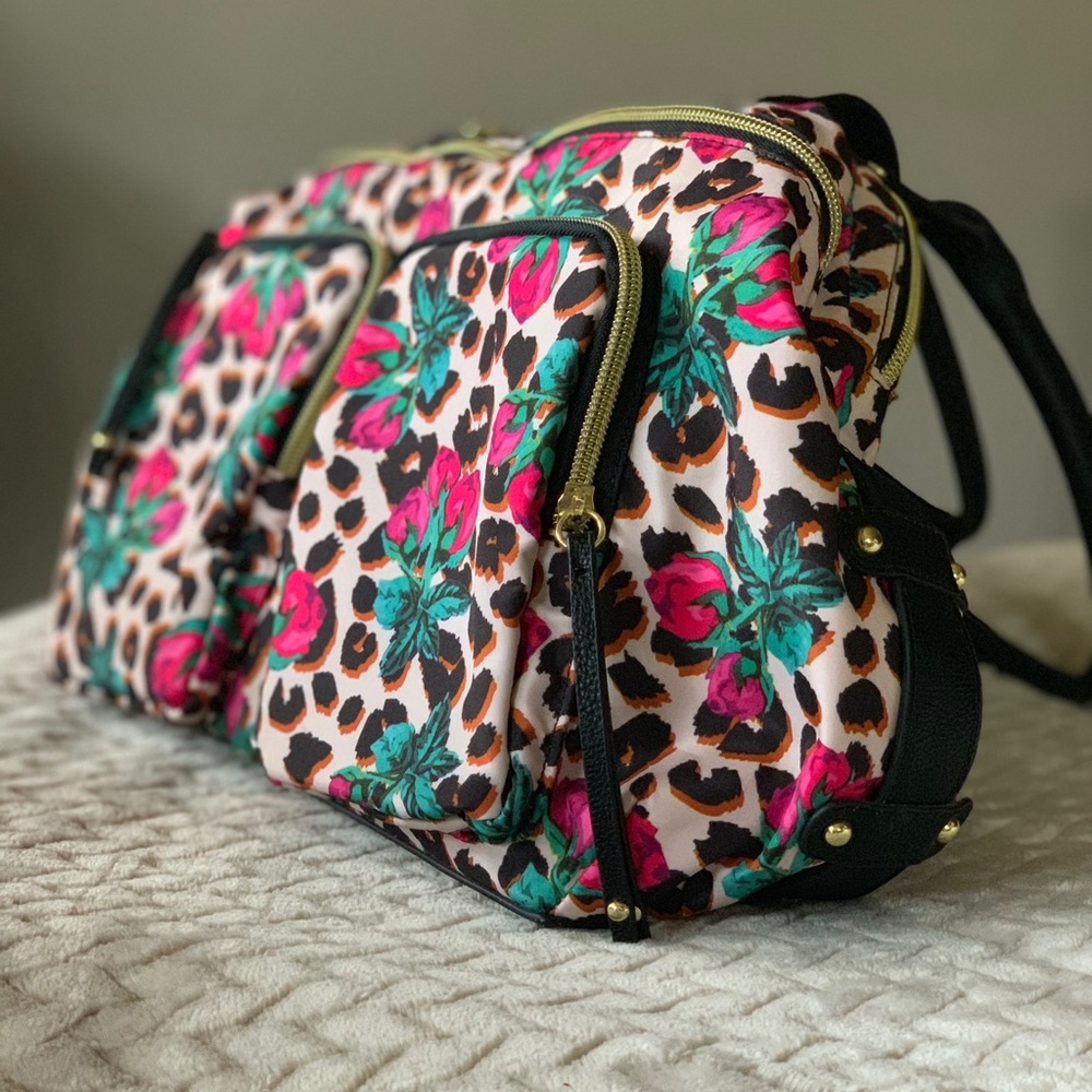 Betsey Johnson Leopoard Print Bag with Roses